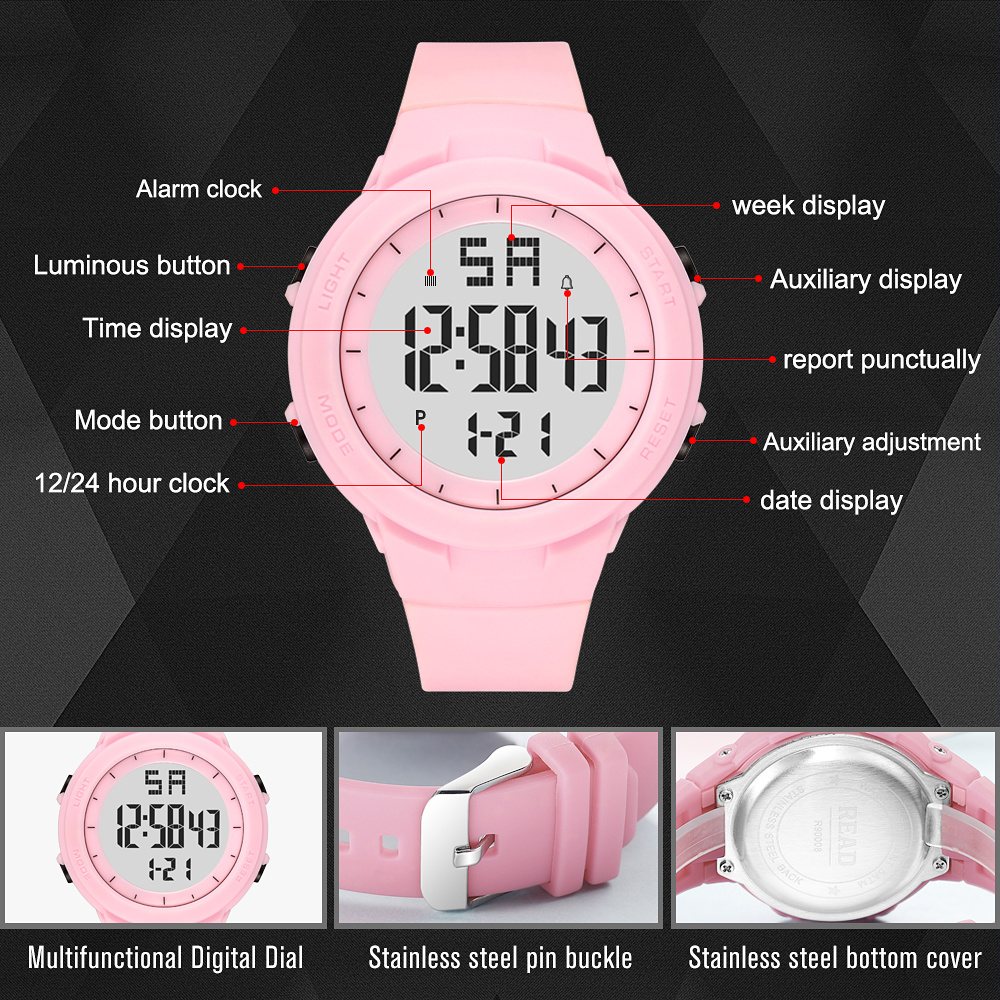 Reloj digital, reloj deportivo al aire libre, reloj de pulsera de