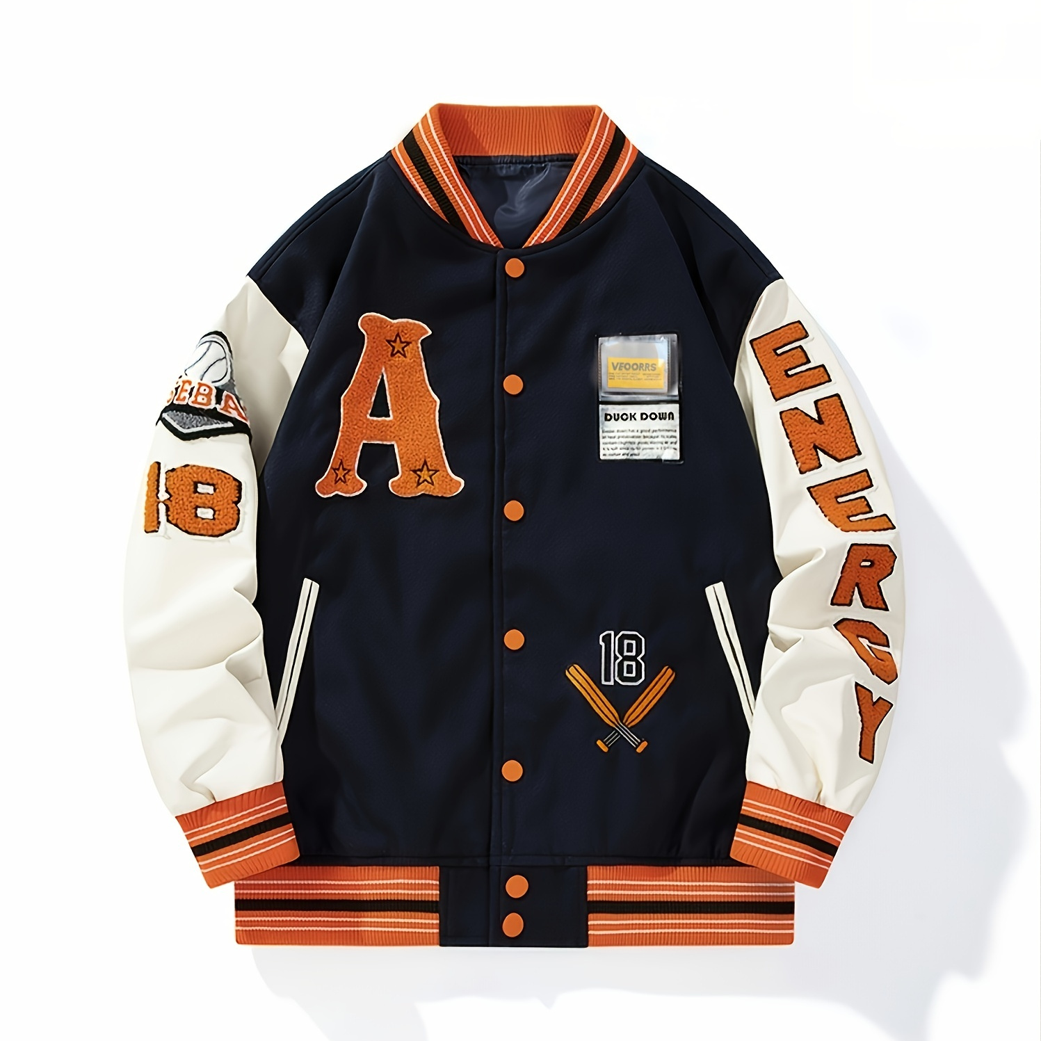 Men's Casual Baseball Jacket New Retro Embroidered Print Jacket Best ...