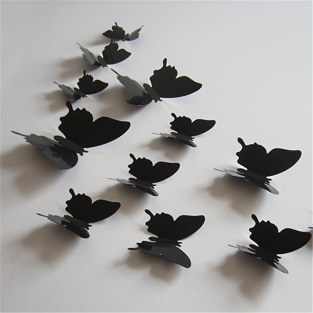 

12pcs 3d Black Butterfly Wall Stickers - A Festive Ornament For Your Living Room Decorations!