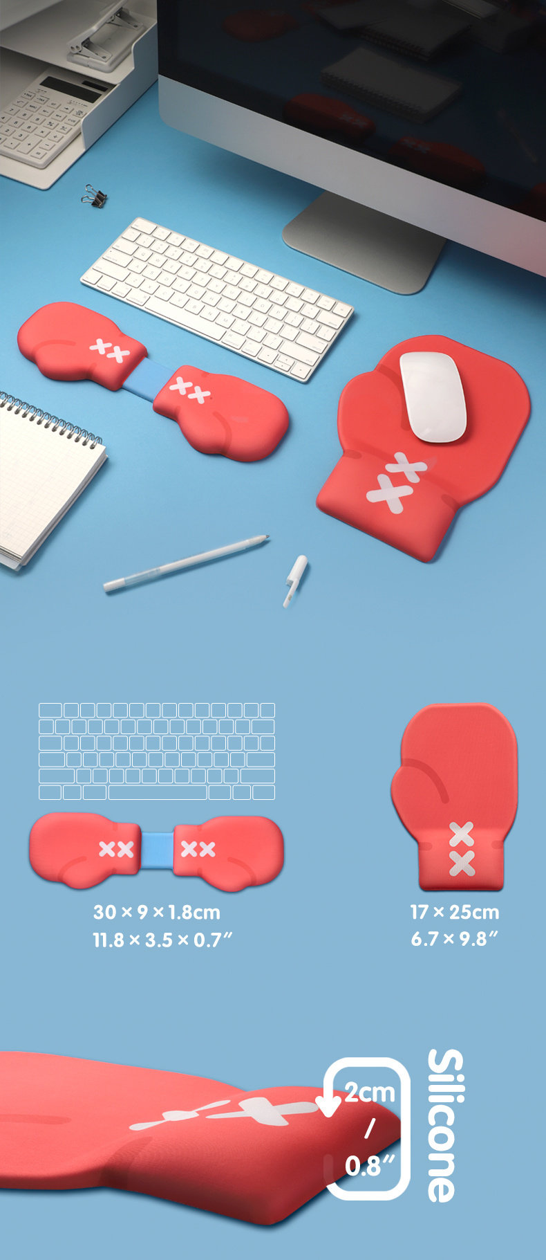 Boxing Glove Wrist Mouse Pad Cute Cartoon Creative Office Small Wrist