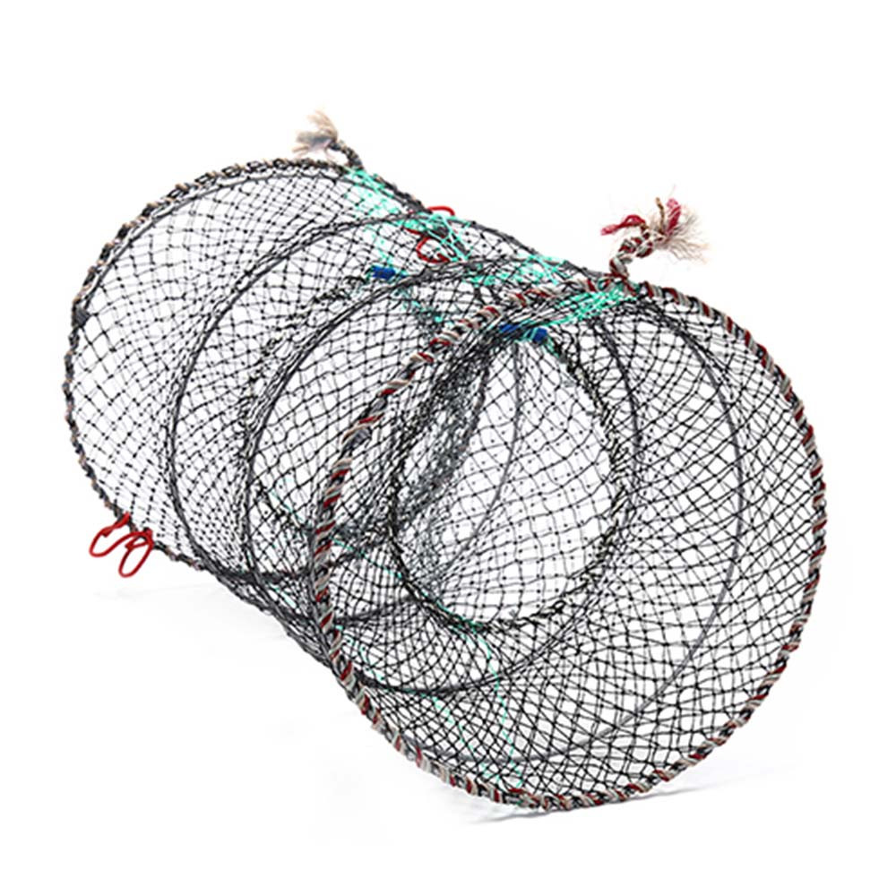  Unomor 2pcs Yellow EEL and Shrimp cage Plastic Shrimp cage EEL  Traps Minnow for Fishing Crab Hoop net Fishing nets Foldable Fishing net  Traps for Blue Crabs Loach pp self
