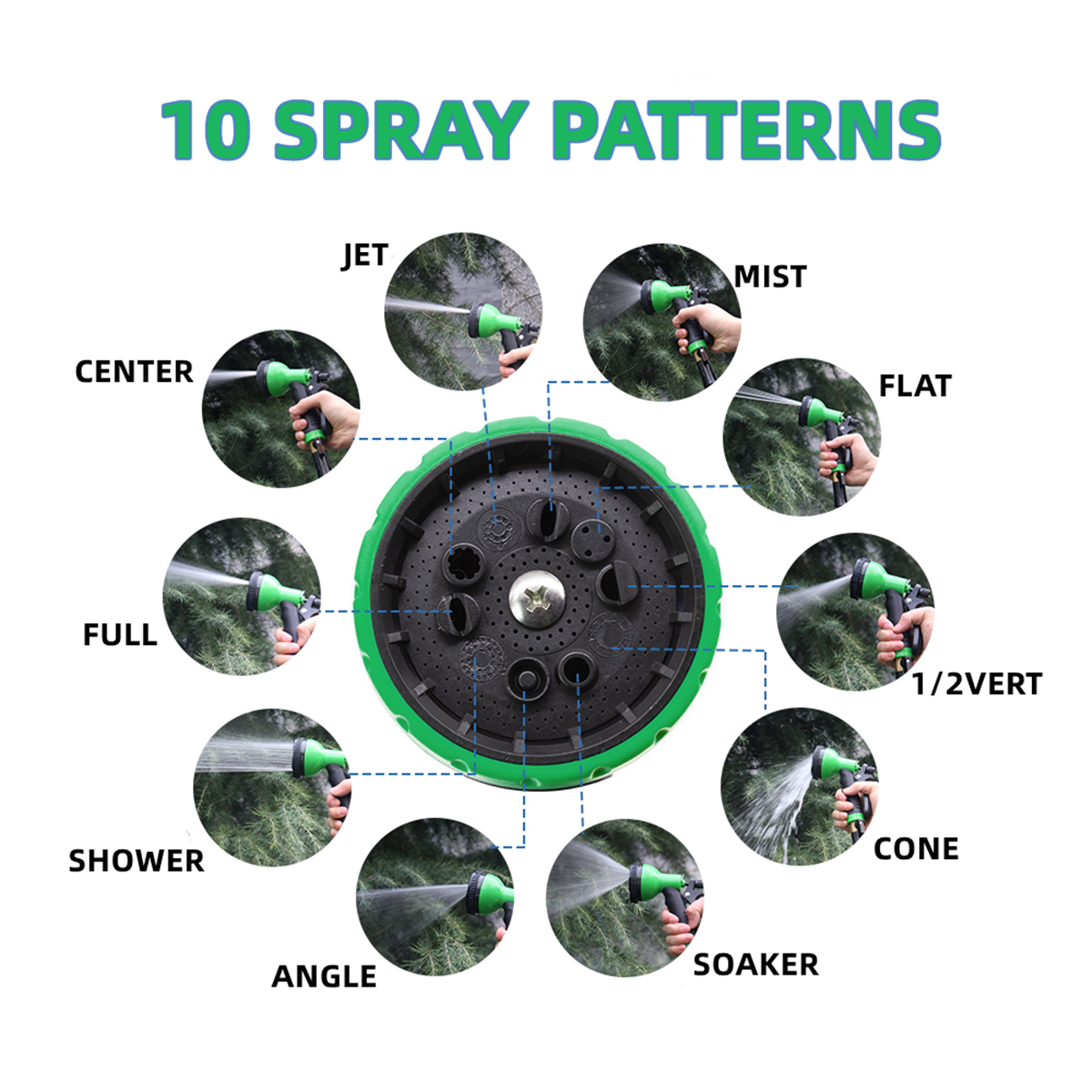 Garden Horse Nozzle Sprayer Water Gun 10 Watering Pattern Temu