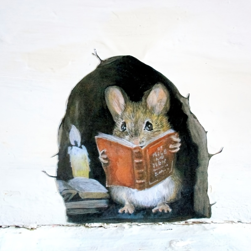 1pc Study Hard Mouse Wall Stickers Wall Art Sticker Wall Mural Home ...