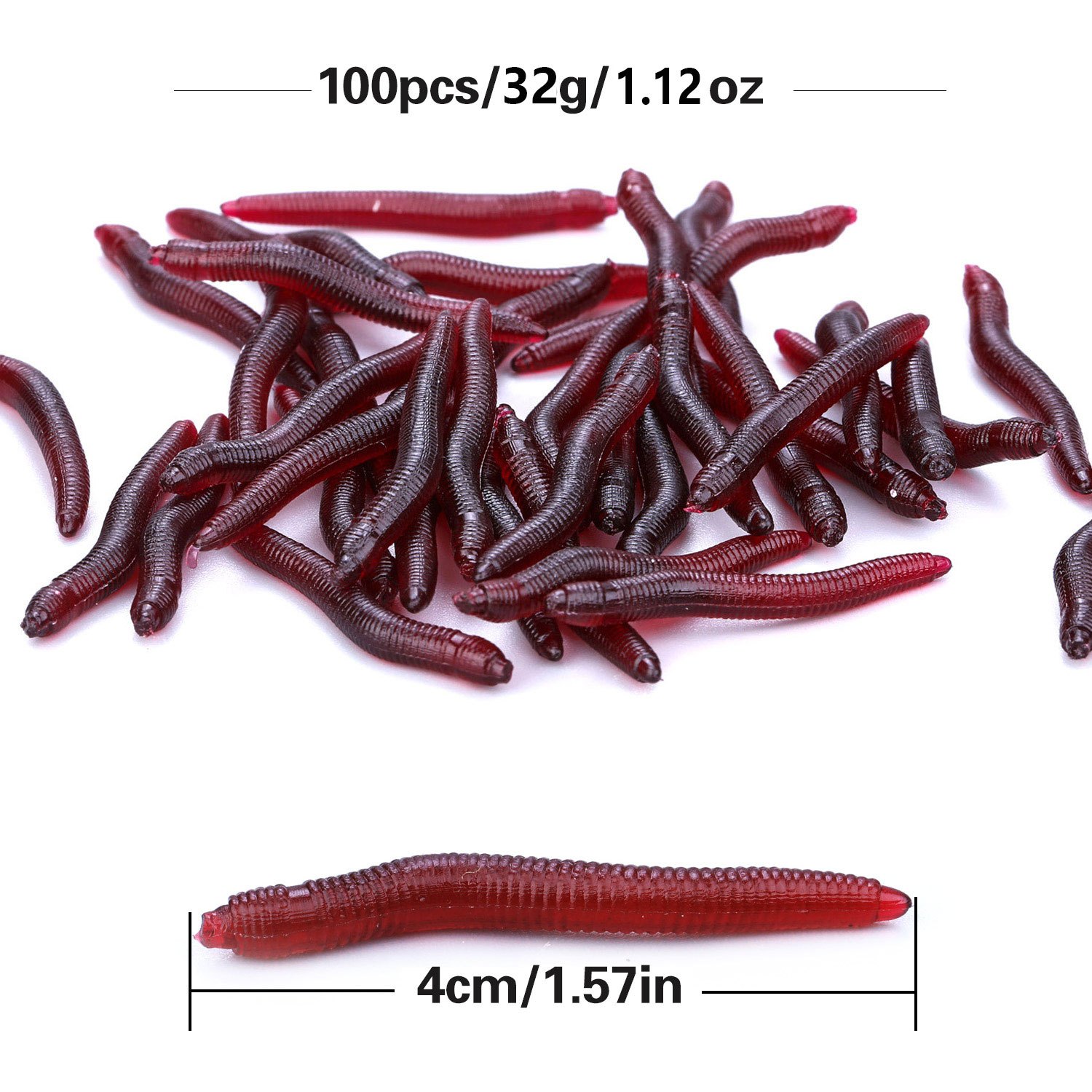 Earthworm Soft Lures Red Worms Artificial Rubber Lifelike - Temu