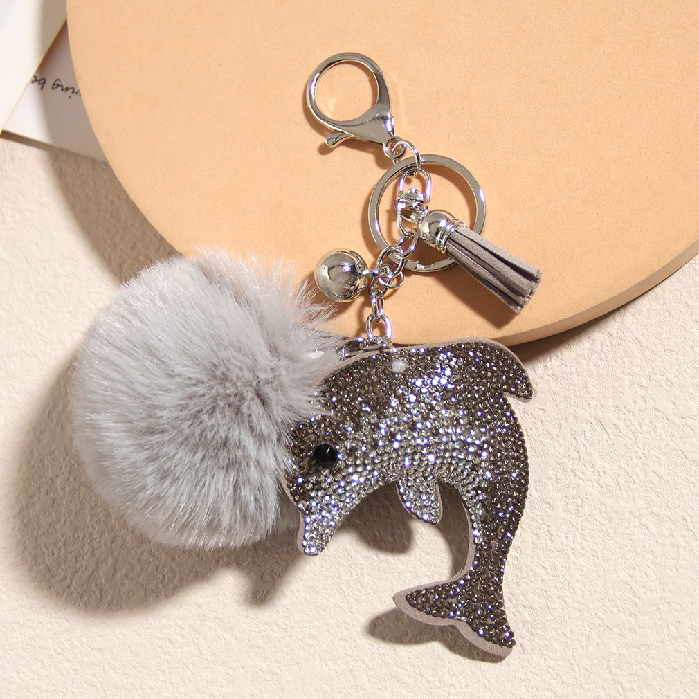 1pc Fluffy Faux Fur Keyring Cartoon Cute Key Chain Pom Pom Ball