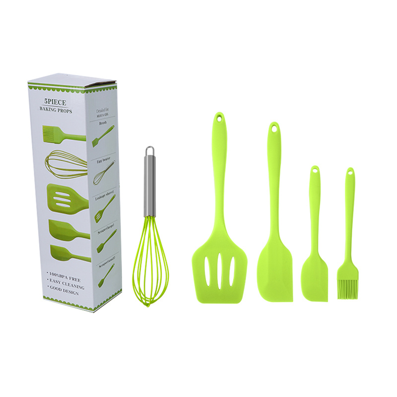 Stainless Steel and Nylon 5-piece Kitchen Utensil Tool Set - On