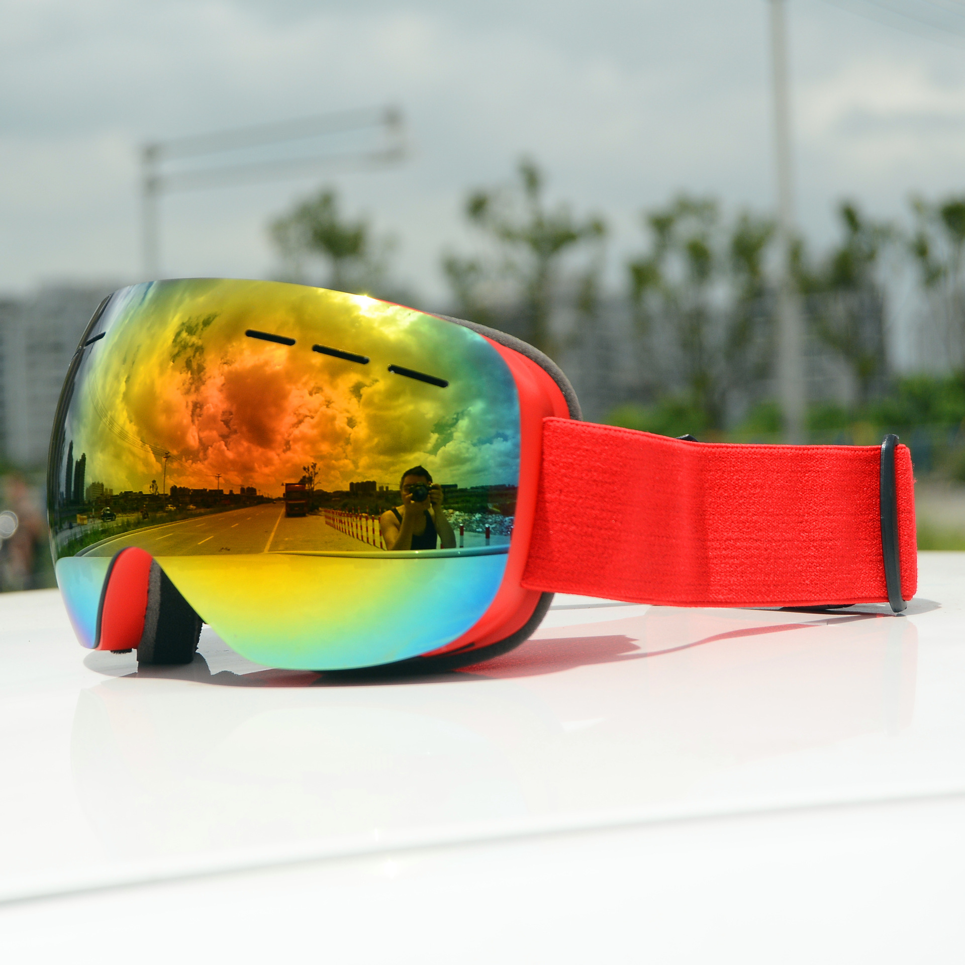 FONHCOO Gafas de esquí para hombres y mujeres, antivaho OTG, gafas de  snowboard con lente desmontable para esquí, patinaje, protección UV