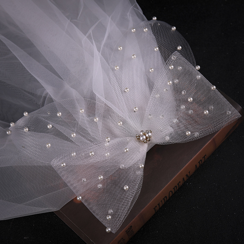 Gem Pearl Flower Crown Veil