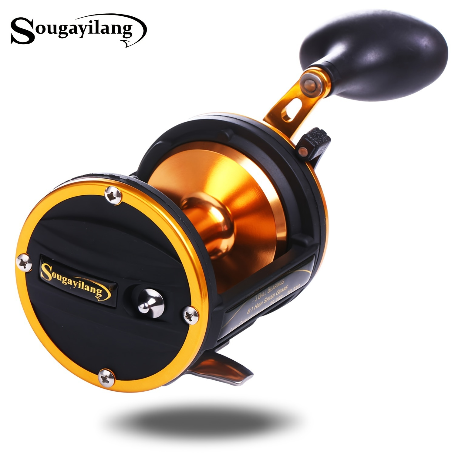  Burning Shark Fishing Reel Round Baitcasting Reel, Smooth  Powerful Line Counter Reel, Saltwater Inshore Surf Trolling Reel,  Conventional Reel for Catfish, Musky, Bass, Pike- ECTC15R : Sports &  Outdoors