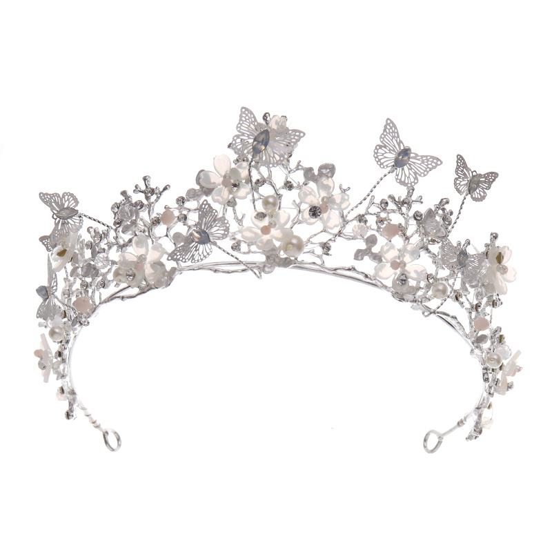 ручная работа свадебная жемчужная корона диадема цветочная корона свадебный подарок детали украшения для волос 6