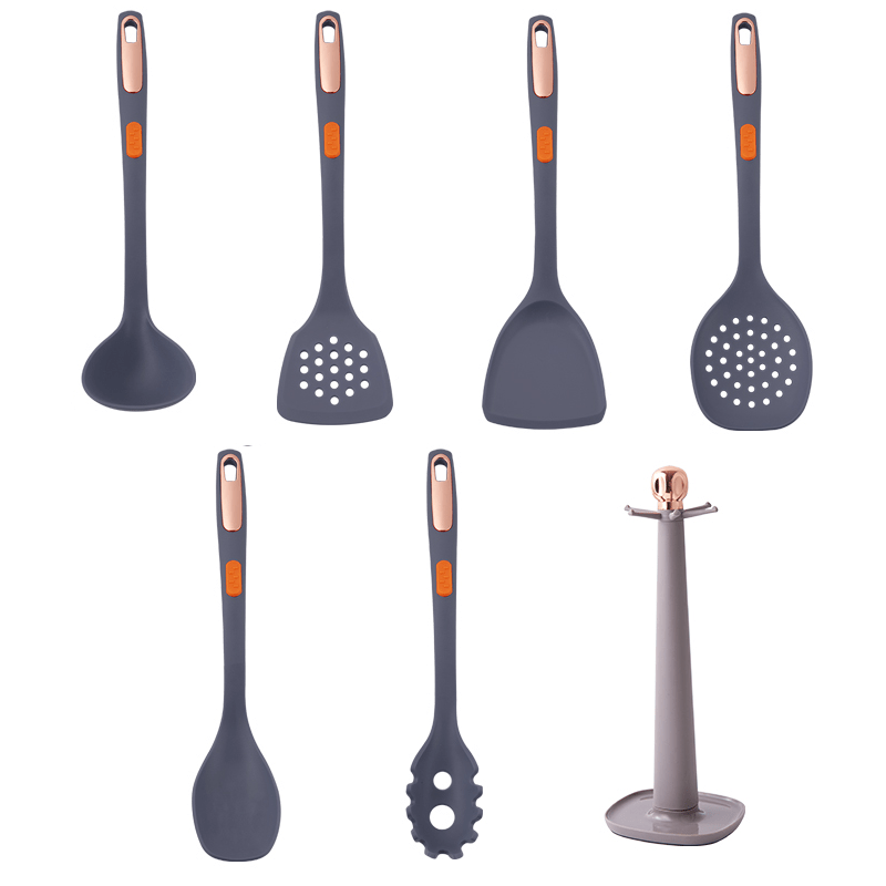 1pc/7pcs Kitchen Utensil Set Stainless Steel Cooking Utensils with Holder  Organizer Spatula Soup Spoon Colander Kitchen Gadgets