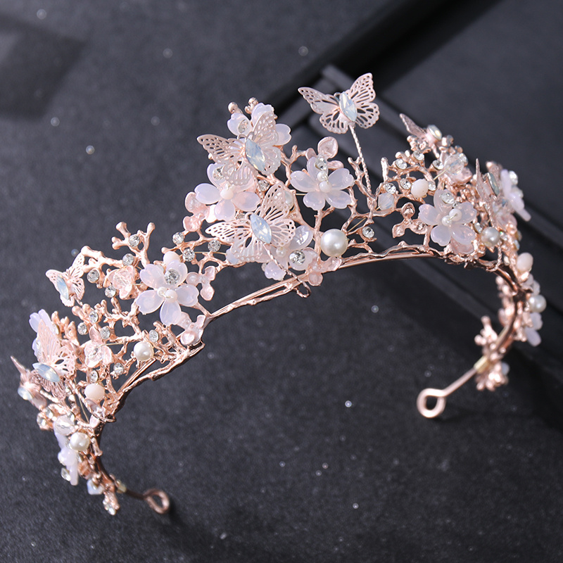 ручная работа свадебная жемчужная корона диадема цветочная корона свадебный подарок детали украшения для волос 5