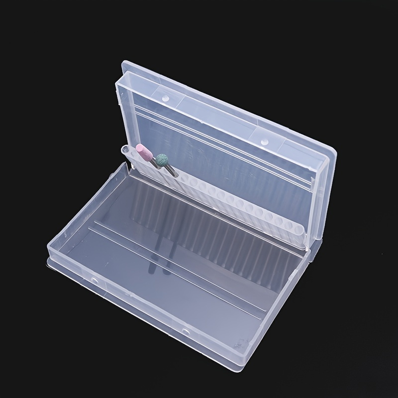 

20 Slots Acrylic Storage Box For Nail Drill Bit Milling Cutter Empty Holder Stand Display Container Manicure Accessories