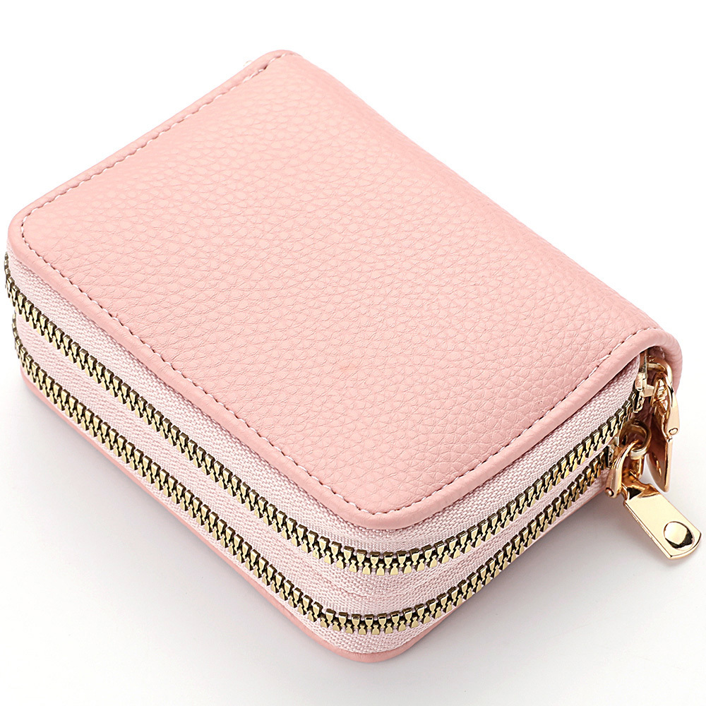 Double Zip Wallet, Women's Long Coin Purse, Large Capacity Card
