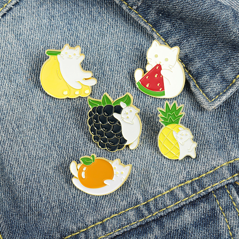 1pc/5pcs Cute Sweet Strawberry Enamel Pins Set - Cartoon Fruit Rabbit ...