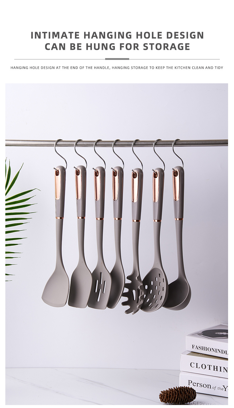 Kitchen Utensils Nylon Slotted Turner Spoon with Hanging Hole