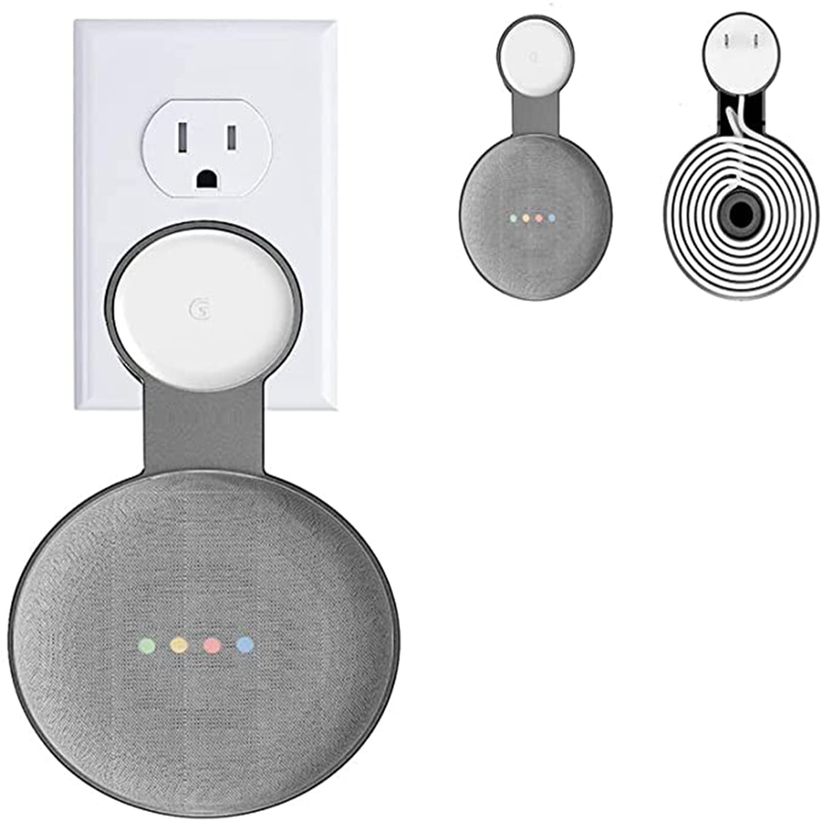 honecumi Supporto da parete per Google Nest Mini (2a generazione)   Supporto da parete per Google Nest Mini Assistente vocale, gestione dei  cavi, salvaspazio, con supporto, elegante bianco : : Elettronica