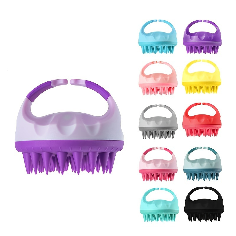 Scalp Scrubber Shampoo Brush Massager Clean Scalp Comb With Handle Hair Washing Brush Scalp Exfoliator Brush Head Scrubber For All Hair Types Styling Tools