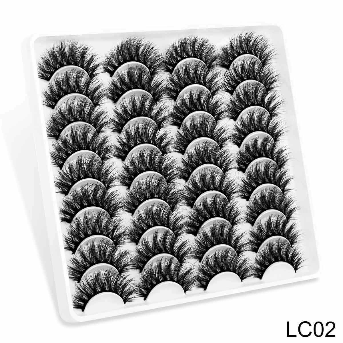 18 Pairs 3D Mink Eyelashes Natural Fluffy False Eyelashes Dramatic Long Eyelash