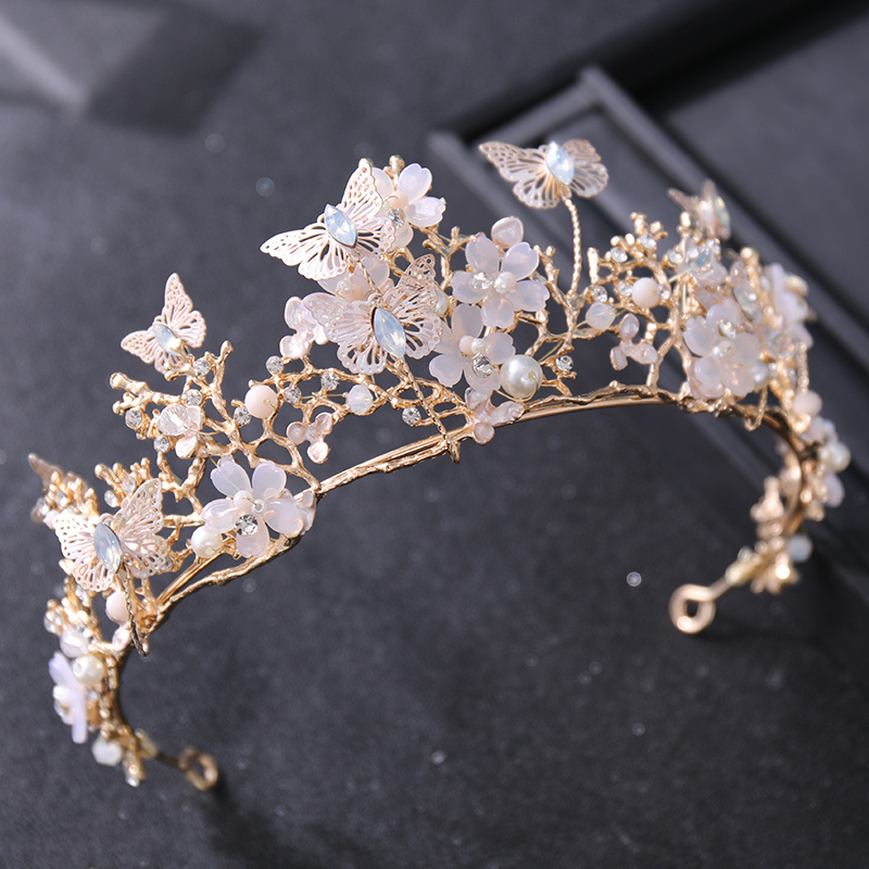 ручная работа свадебная жемчужная корона диадема цветочная корона свадебный подарок детали украшения для волос 4