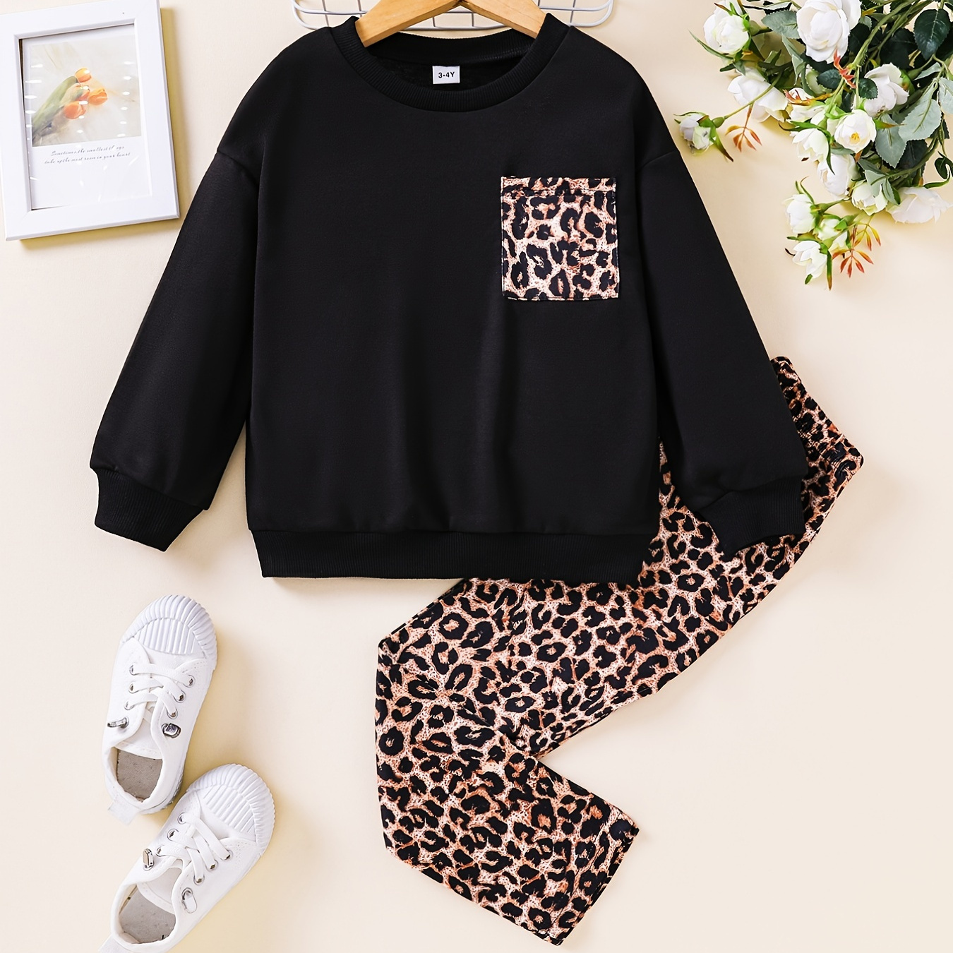 Pink and Black Leopard Print Pattern Leggings sold by Chan Chan, SKU  173364