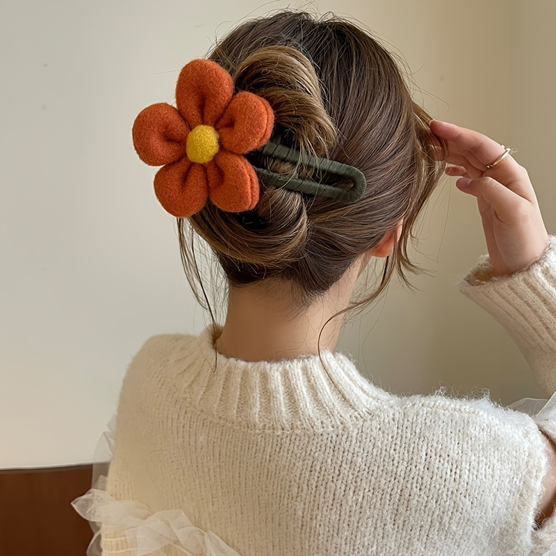 Plush Flowers Hairpin, Flower Hairpin, Hairpin Clip For Women, Wedding Hair Clip For Women, Hair Pin Gift For Her