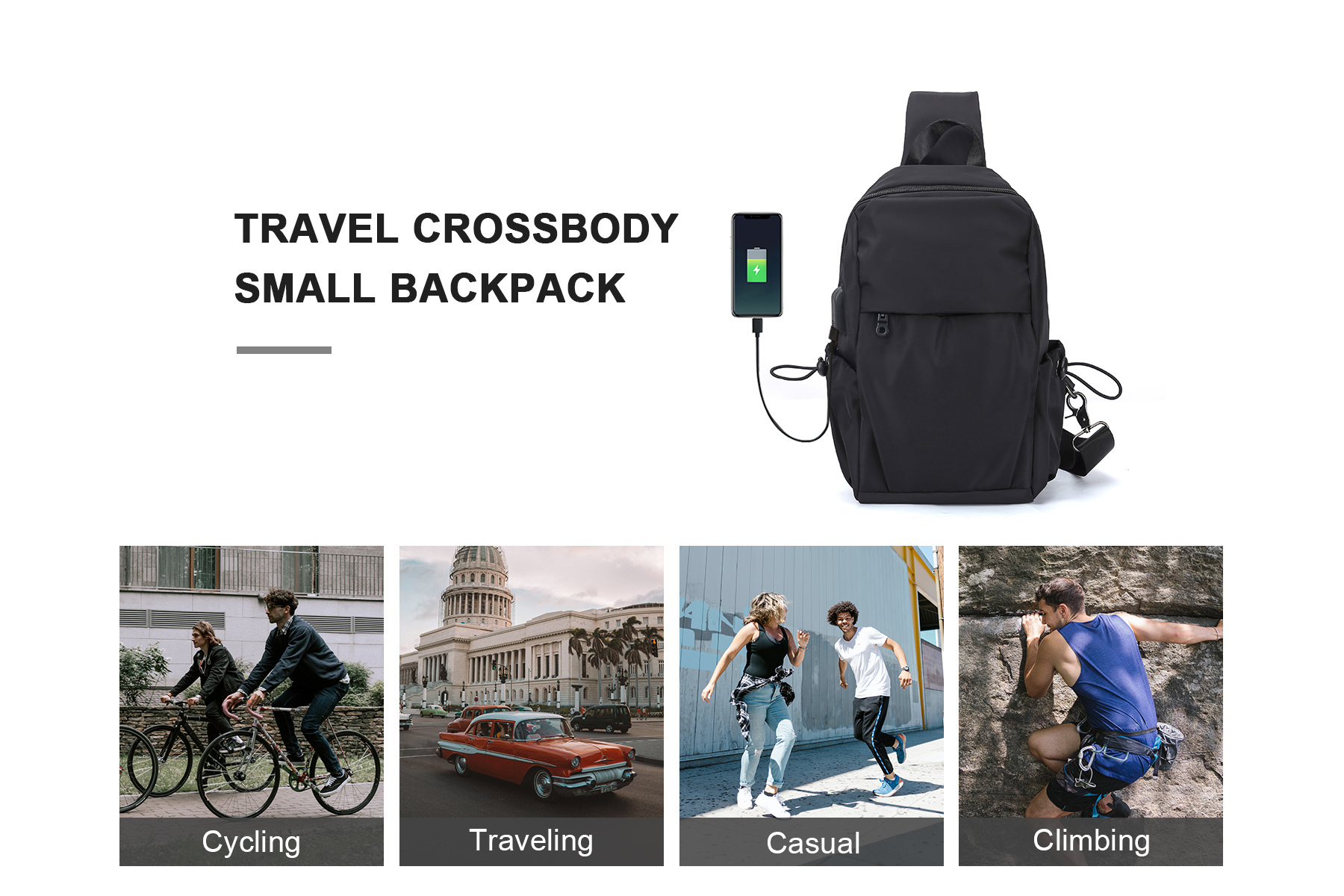 Mens Sling Bag For Men Chest Bag Small Crossbody Backpack Shoulder Bag For Women Waterproof Lightweight Outdoor Rucksack Anti Theft Daypack For