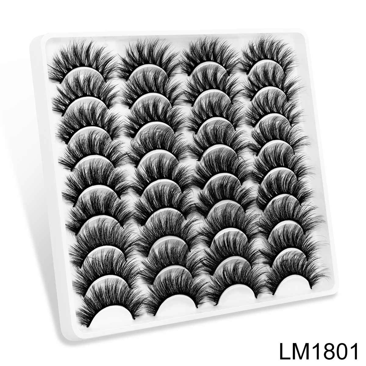 18 Pairs 3D Mink Eyelashes Natural Fluffy False Eyelashes Dramatic Long Eyelash