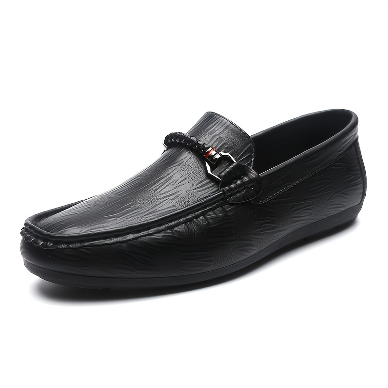 Men's Pu Leather Driving Style Bit Loafers, Black/white | Save Money On ...