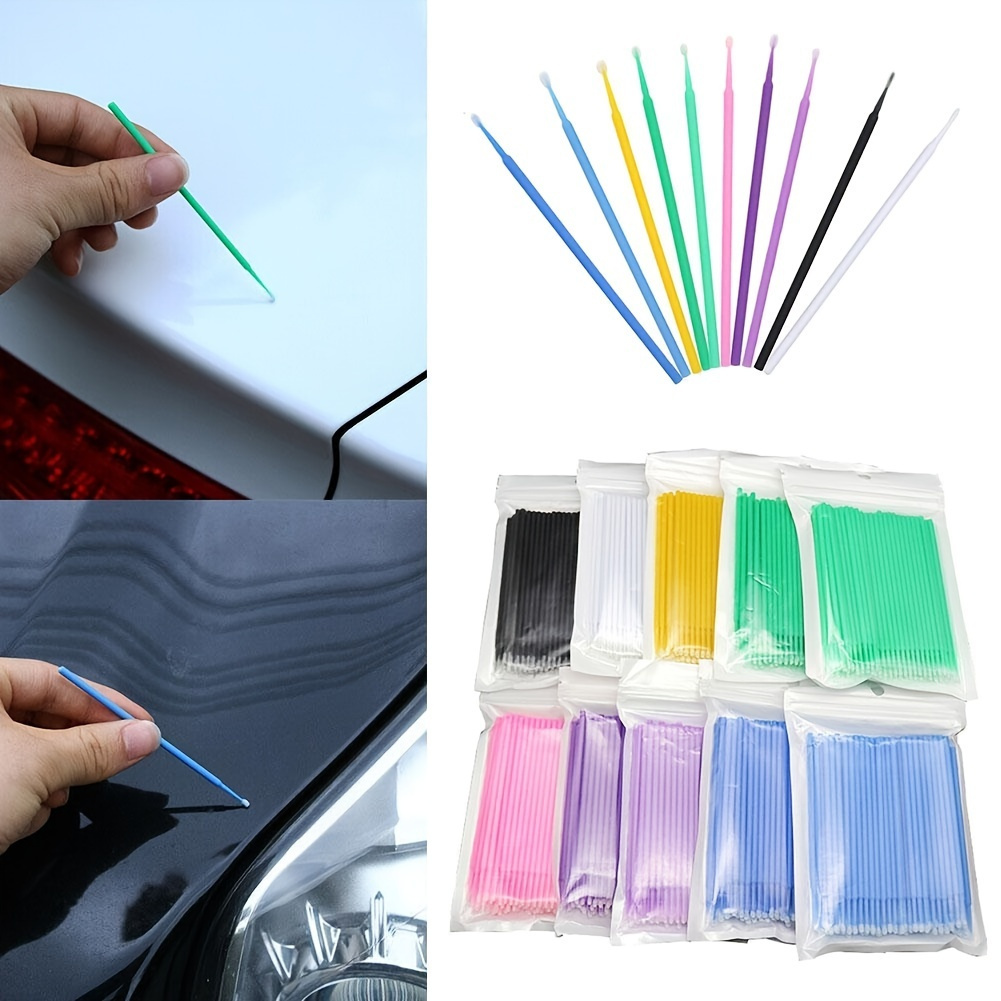 100Pcs Car Touch Up Paint Micro Brush Brushes Small Tips Micro