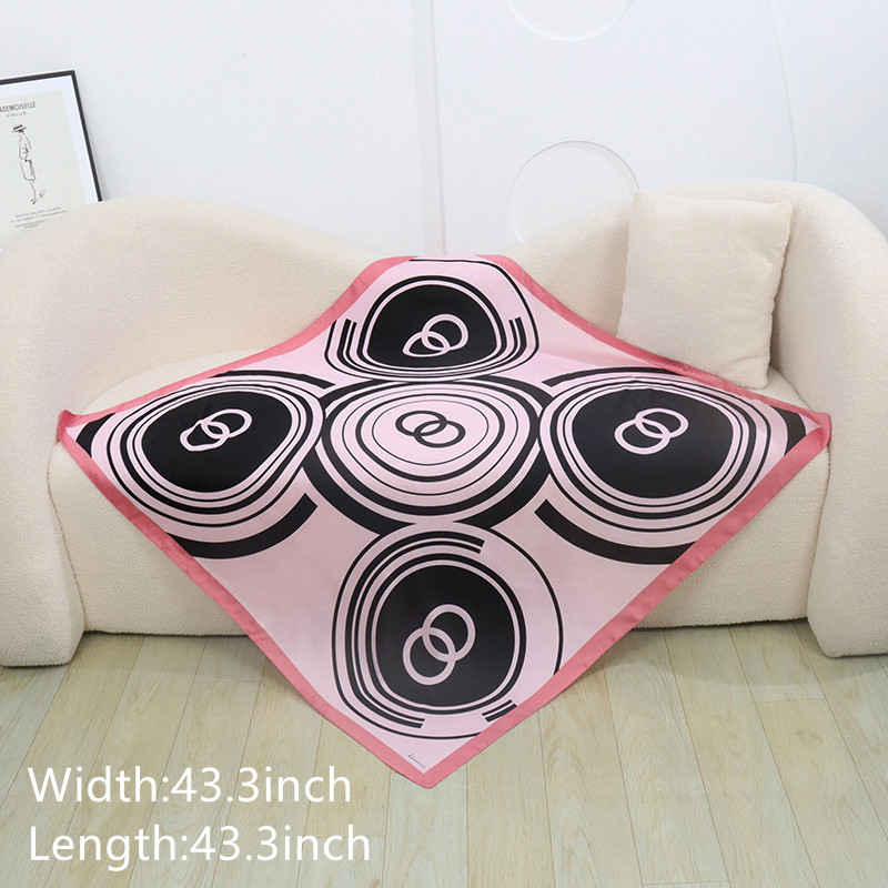 Matte Silk Print Circle Double Ring Scarf