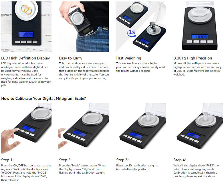 Goxawee Milligram Scale Usb Powered - Mg/ Gram Scale, Precision