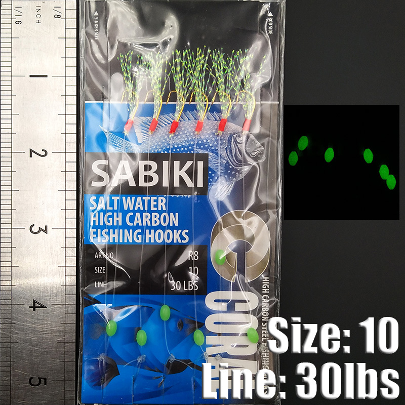 Buy 10 Packs Sabiki Rigs Fishing Flasher Lures Bait Rigs Fish Skin Luminous  Soft Fish Glow Fishing Beads High Carbon Hooks for Freshwater/Saltwater  Online at desertcartINDIA