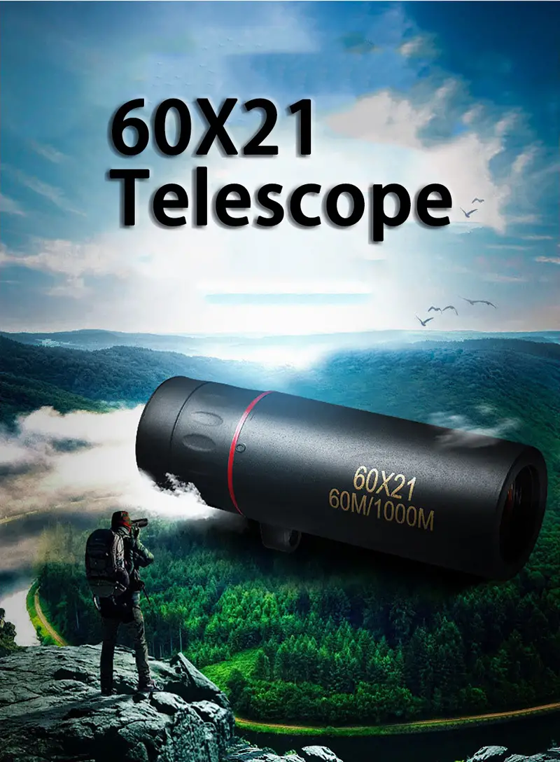 60x21 mini monocular telescope hd 10000 meters portable high quality eyepiece binoculars fmc in pocket for outdoor camping details 0