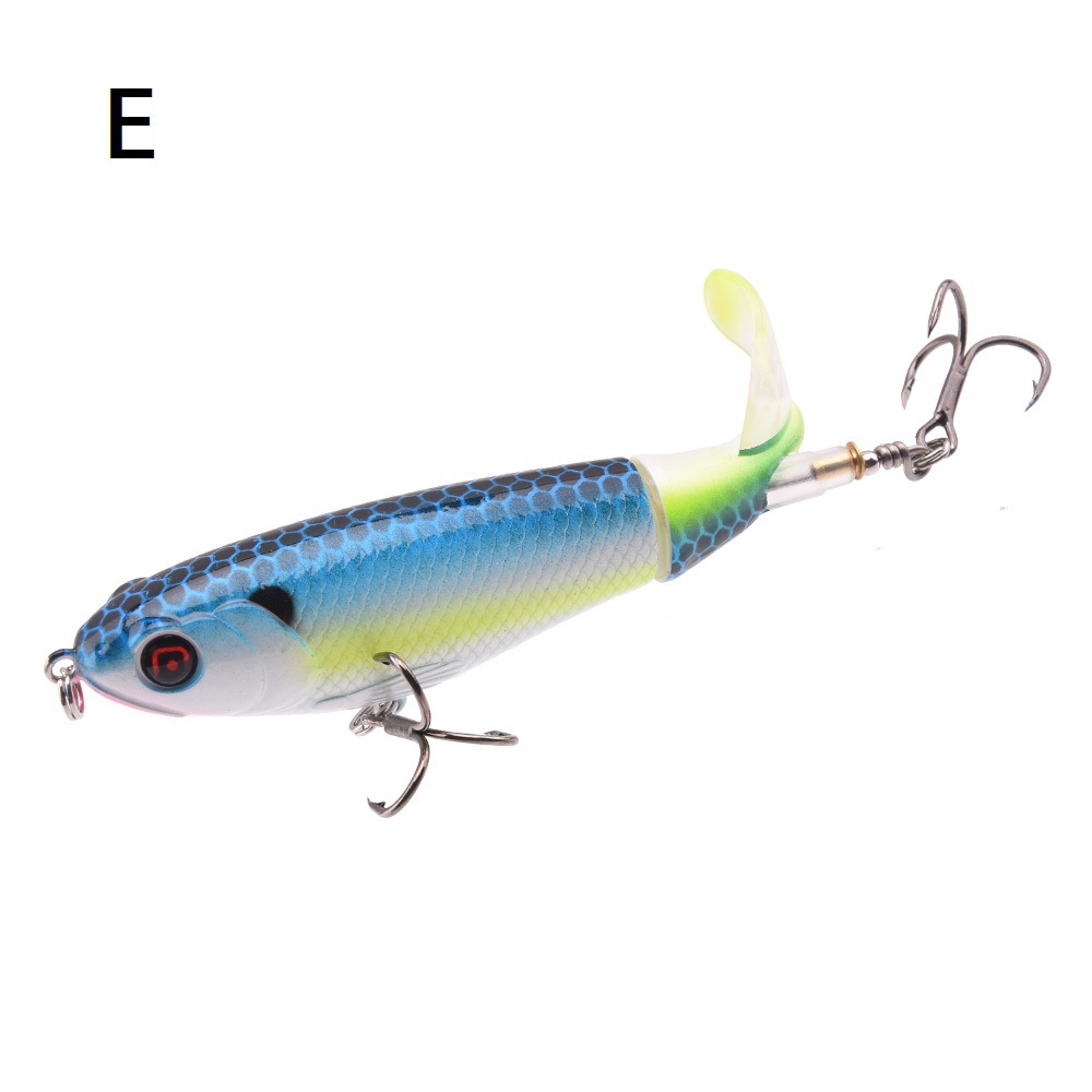 DYNWAVECA Topwater Fishing Lure Floating Lure Lifelike Plopping Bass Lure  Top Water Bass Lure for Trout, Bass, Perch Freshwater Fishing Blue 