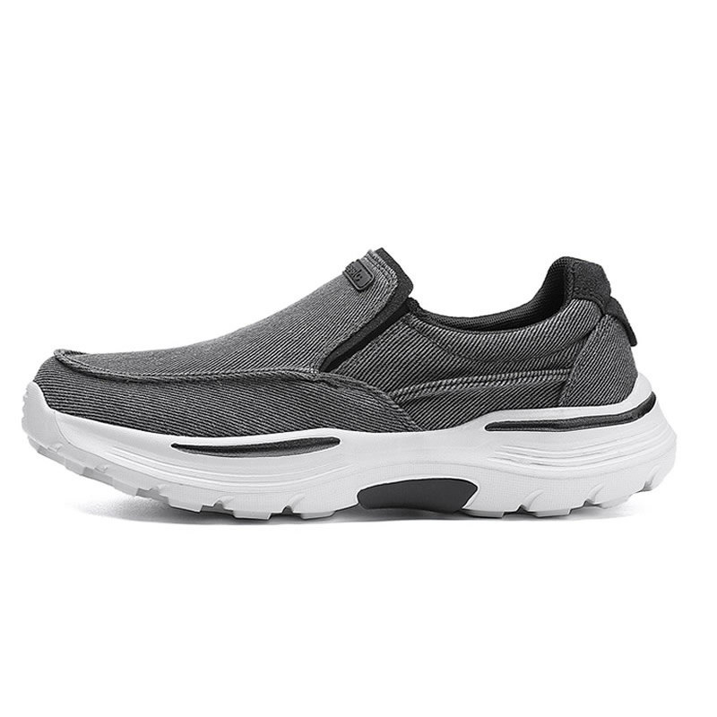 Men's Canvas Breathable Slip On Loafer Shoes Comfortable Walking Sneakers