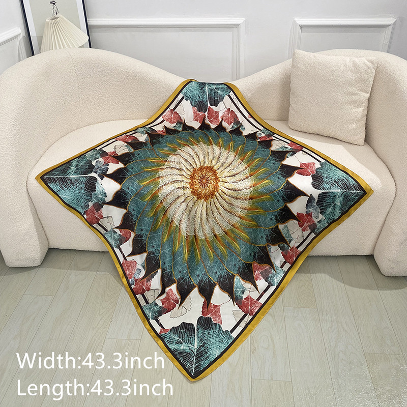 Floor Pillow Cover - Square Green - Mandala Life ART