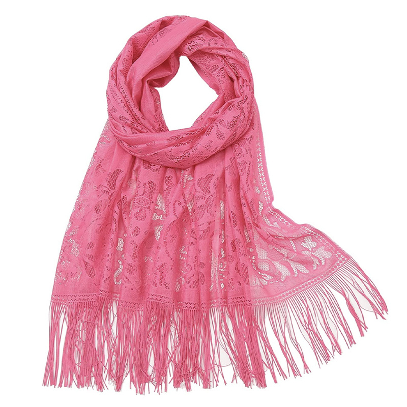 Fashionable Rose Red Solid Scarf - Super Soft and Lightweight Pashmina Wrap  for Women by Oussum