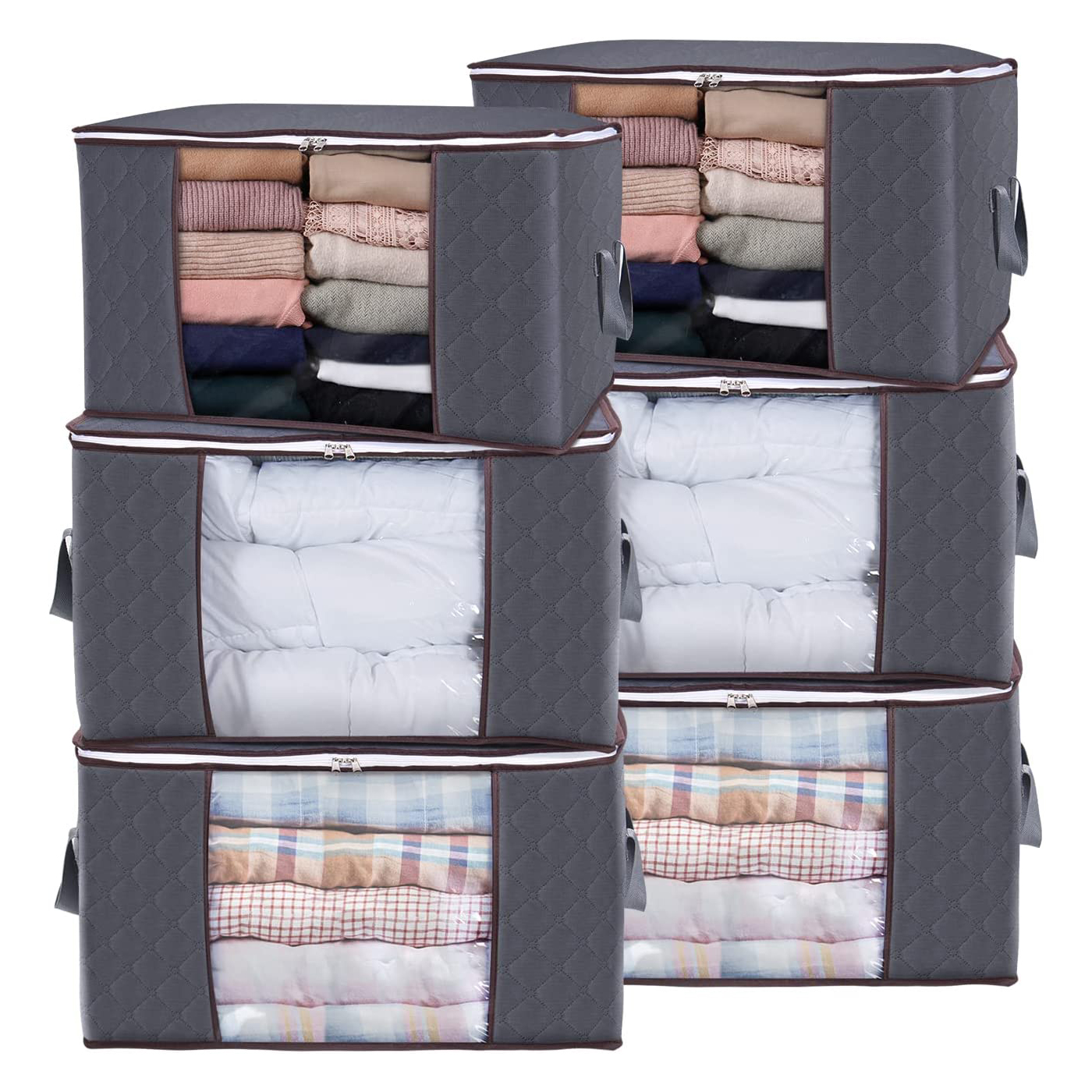 Blanket Storage Bags With Zipper, Non Woven Foldable Comforter Storage Bag,  Large Organizers For Blankets, Pillow, Quilts, Linen, Storage Containers  With Clear Window - Temu