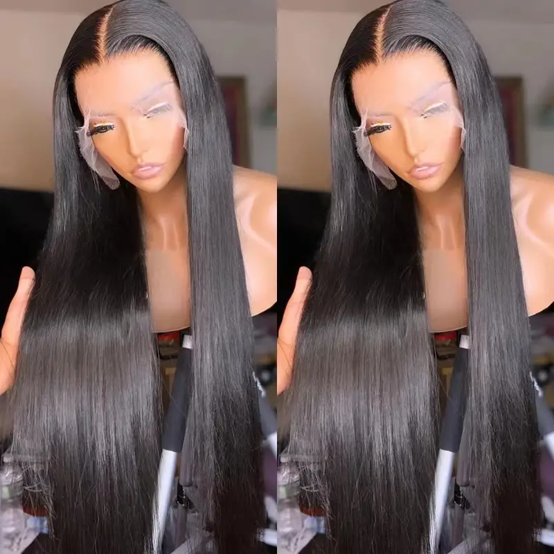 Brazilian Long Straight Human Hair Wigs 13x4 13x6 Lace Front - Temu