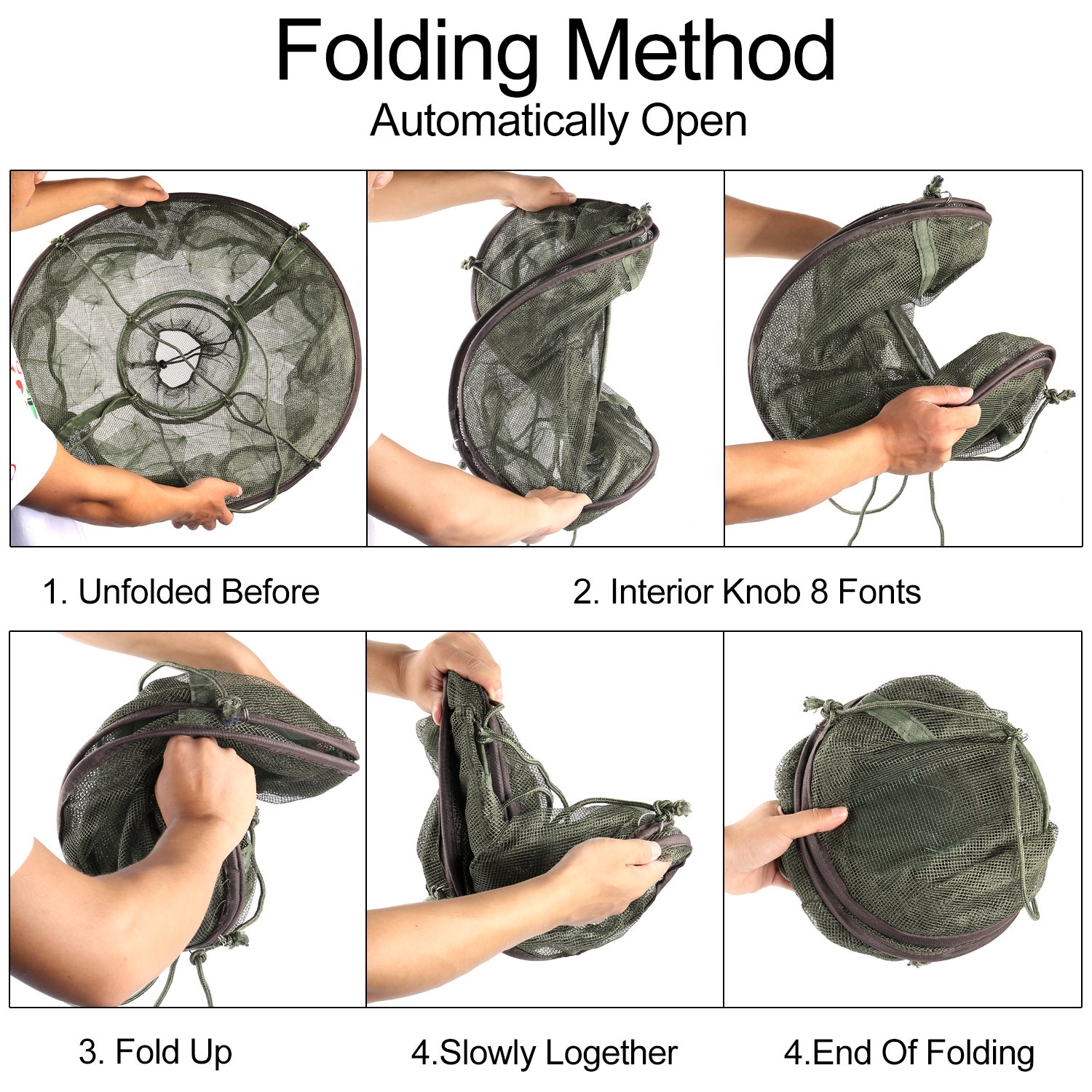 Sougayilang Foldable Automatic Fishnet Trap 8 Holes Portable - Temu Canada