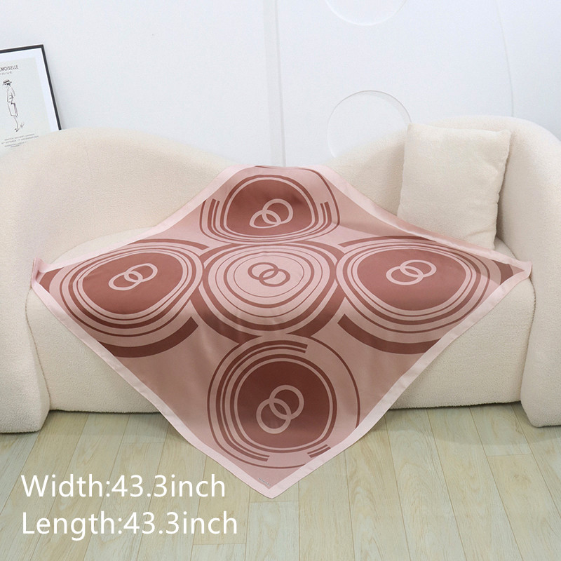 Matte Silk Print Circle Double Ring Scarf