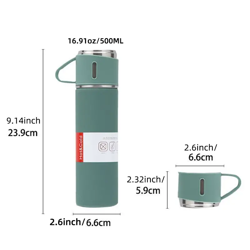 vacuum flask set stainless steel thermal cup with gift box set double layer leakproof insulated water bottle keeps hot and cold drinks for hours suitable for cycling backpacking office or car travel school party camping back to school supplies details 1