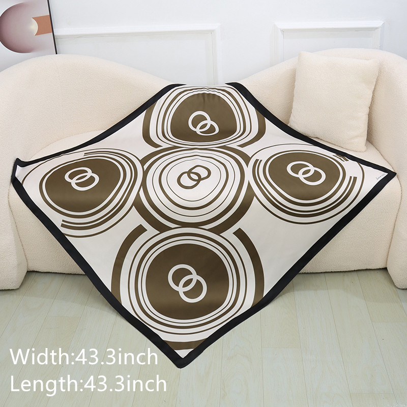 Matte Silk Print Circle Double Ring Scarf