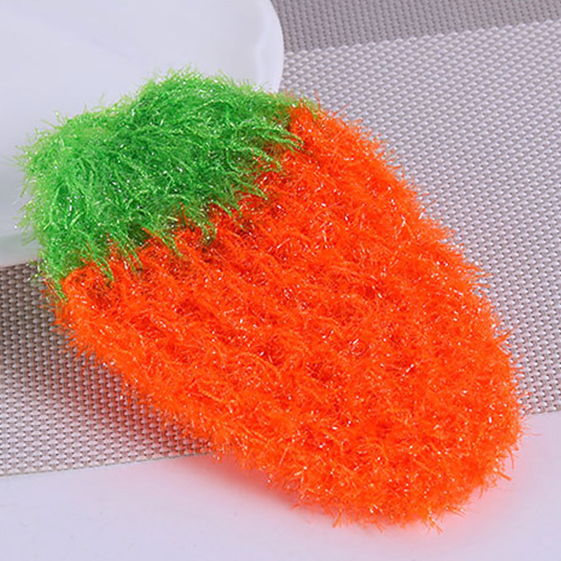 Acrylic Dish Scrubber for Dishwashing Multi-use Non-Scratch Net Cloth  Scrubber Sponge Set of 2 (Strawberry)