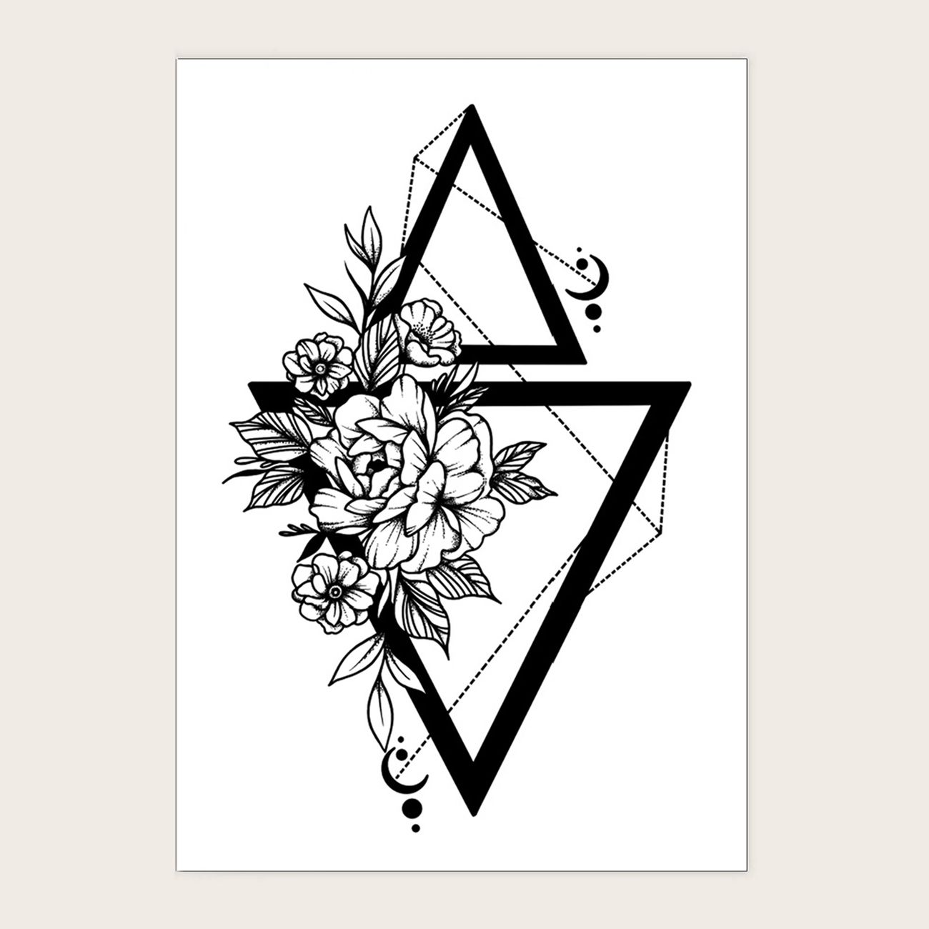 Tattoo Stickers Geometric Triangle Printing Pattern Large Flower Arm Tattoo  Stickers Lasting 2 5 Days For Men And Women Waterproof Tattoo Stickers |  Free Shipping For New Users | Temu Canada