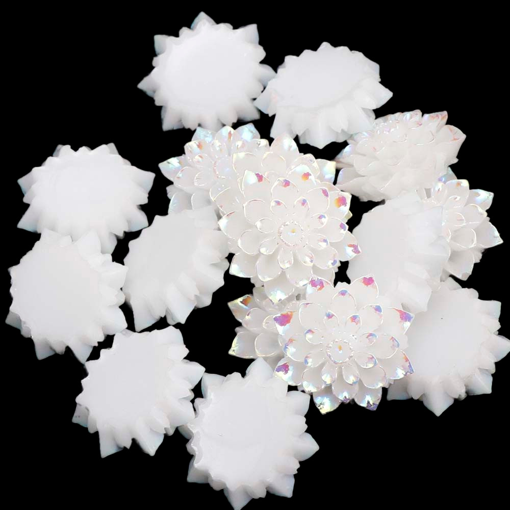 10pcs Resin White Lotus
