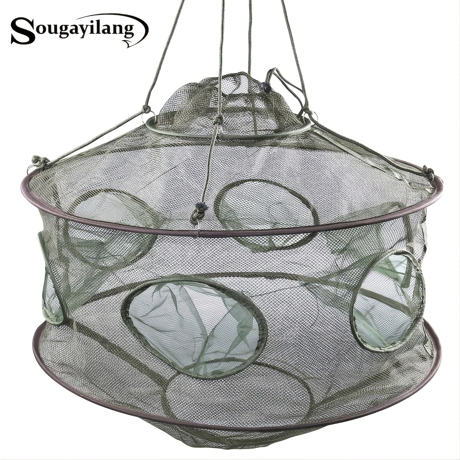 * Folding Fishing Net - Robust Aluminum Telescopic Pole Handle, Nylon Mesh  16 Hoop Size - Ideal for Catch and Release, Fishing Accessories