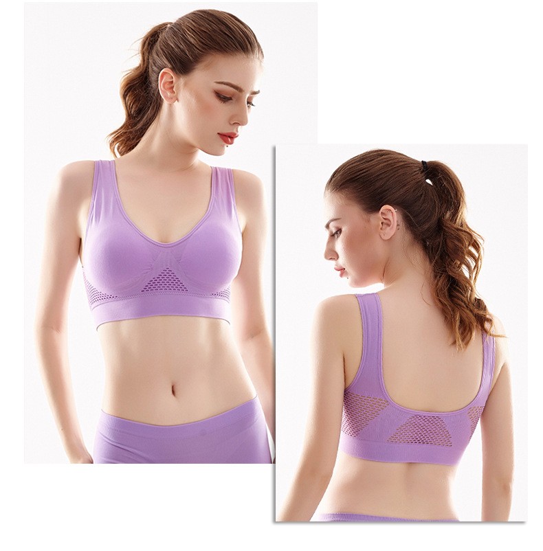 HANZHAN Sports Bras for Women Low Cut Bra Women Underwear Bralette Crop Top  Sexy Female Bra Sport Bras for Women Pack (Purple, 38/85F)