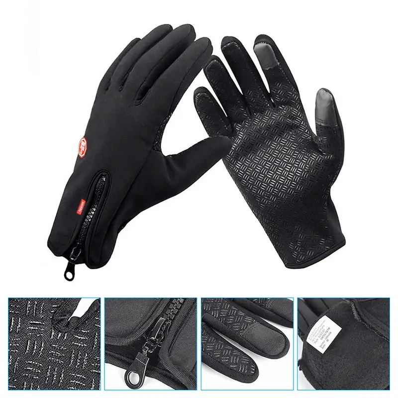 mens winter warm windproof waterproof warm touch screen usable gloves spandex material gloves details 0